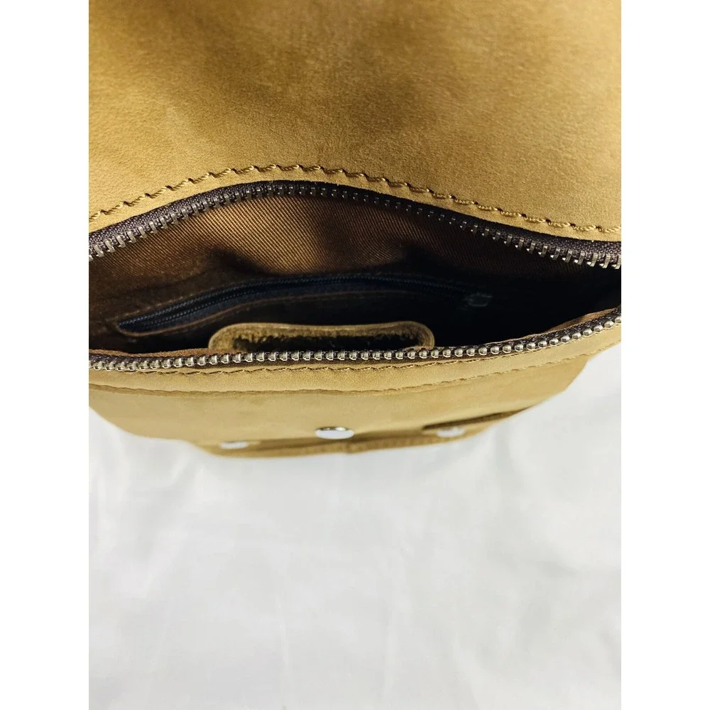 Vagabond Traveler Thick Cowhide Leather Crossbody Bag Brown Travel Purse Mens